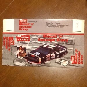 Vintage 1991 Mom 'N' Pops / Dale Earnhardt Commemorative Biscuit 'n' Sausage Box